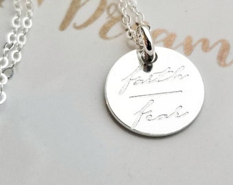 Faith Over Fear Necklace, Hope Necklace,