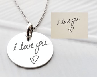 Personalized Handwriting Necklace - Sterling Silver - Keepsake Jewelry - Handwriting Jewelry - Signature Necklace - Custom Christmas Gift