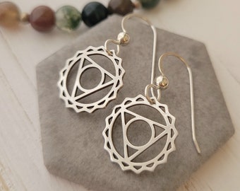 Solar Plexus Chakra Earrings, Sterling Silver, Chakra Jewellery, Reiki Energy, Reiki Gifts, Confidence and Radiance