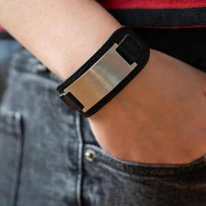 Leather Fingerprint Message bracelet image 4