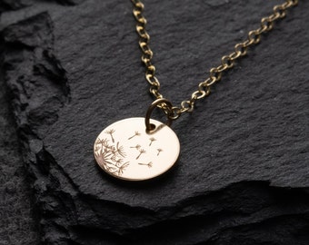 Gold Dandelion Necklace, Dainty Necklace, gift for Her Jewellery, Wish Jewelry, Meaningful Gifts