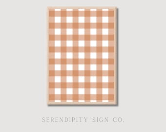 Orange Plaid Fall Print, Fall Printable Wall Art, Modern Farmhouse Print, Fall Wall Decor, Fall Wall Art, Rustic Autumn Print, Autumn Sign