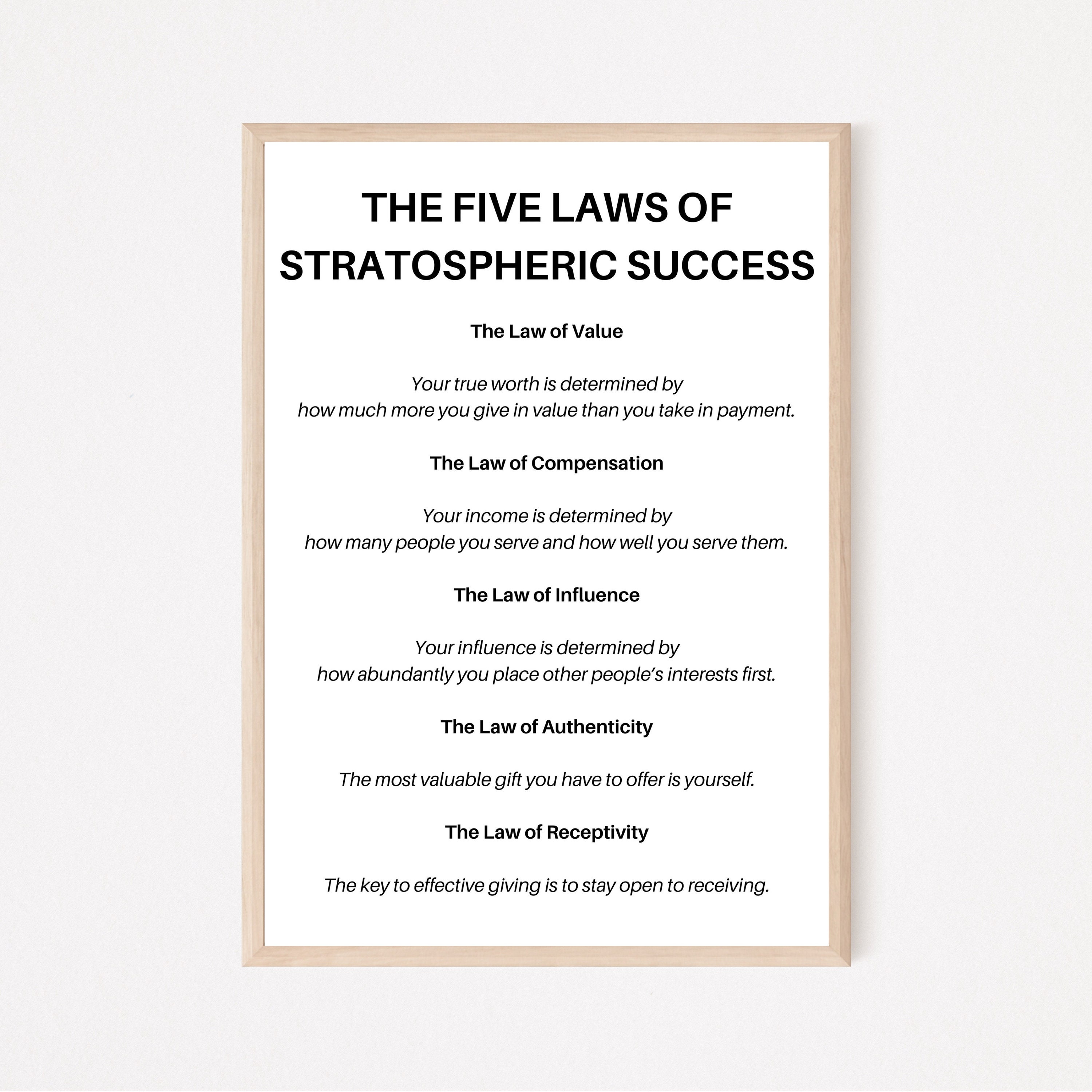 The 5 Laws of Stratospheric Success, Positivity, Office, Home