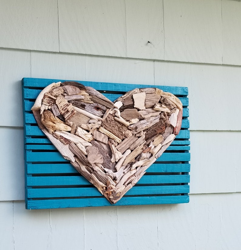 Driftwood Heart Wall Hanging Sign Genuine Art Nautical Beach Barn - Driftwood Heart Wall Art Driftwood Heart Wall Hanging Sign Genuine Art Nautical Beach Barn - Driftwood Heart Wall Art