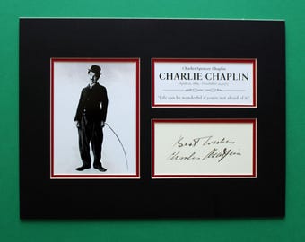 Charlie Chaplin AUTOGRAPH DISPLAY Unique Artwork The Tramp style B