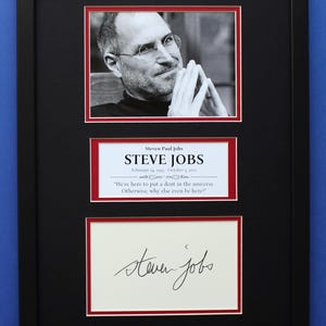 STEVE JOBS AUTOGRAPH limited edition 30x40 cm double mat framed artwork display Think Different