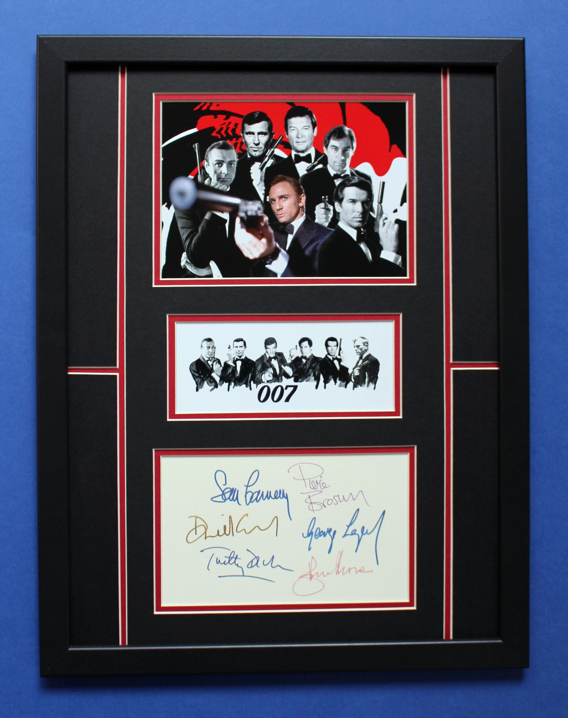 James Bond 007 Autographs Art: Limited Edition [1 of 100] Collage