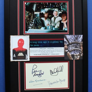 Star Wars Episode 4 Autograph Art: Limited Edition [1 of 100] Collage Framed Display Falcon Millennium Panorama