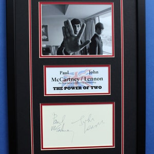 Paul McCARTNEY & John LENNON AUTOGRAPHS framed artistic double mat display The Power of Two