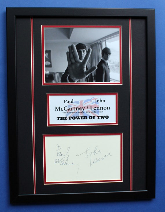 John Lennon & Paul Mccartney AUTOGRAPHS DISPLAY CASE Unique