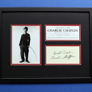 CHARLIE CHAPLIN limited edition 30x40 cm double mat framed artwork display The Tramp ver. 2