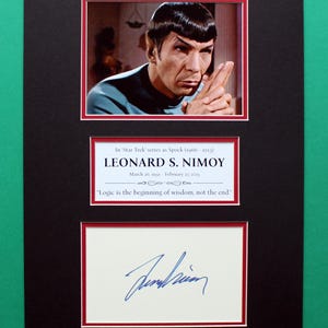 Leonard Nimoy Autograph Art: Spock Limited Edition Print Display