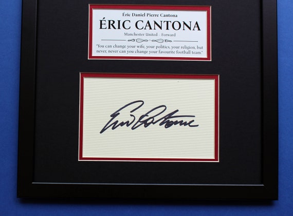 Eric Cantona AUTOGRAPH DISPLAY CASE Unique Artwork Manutd King