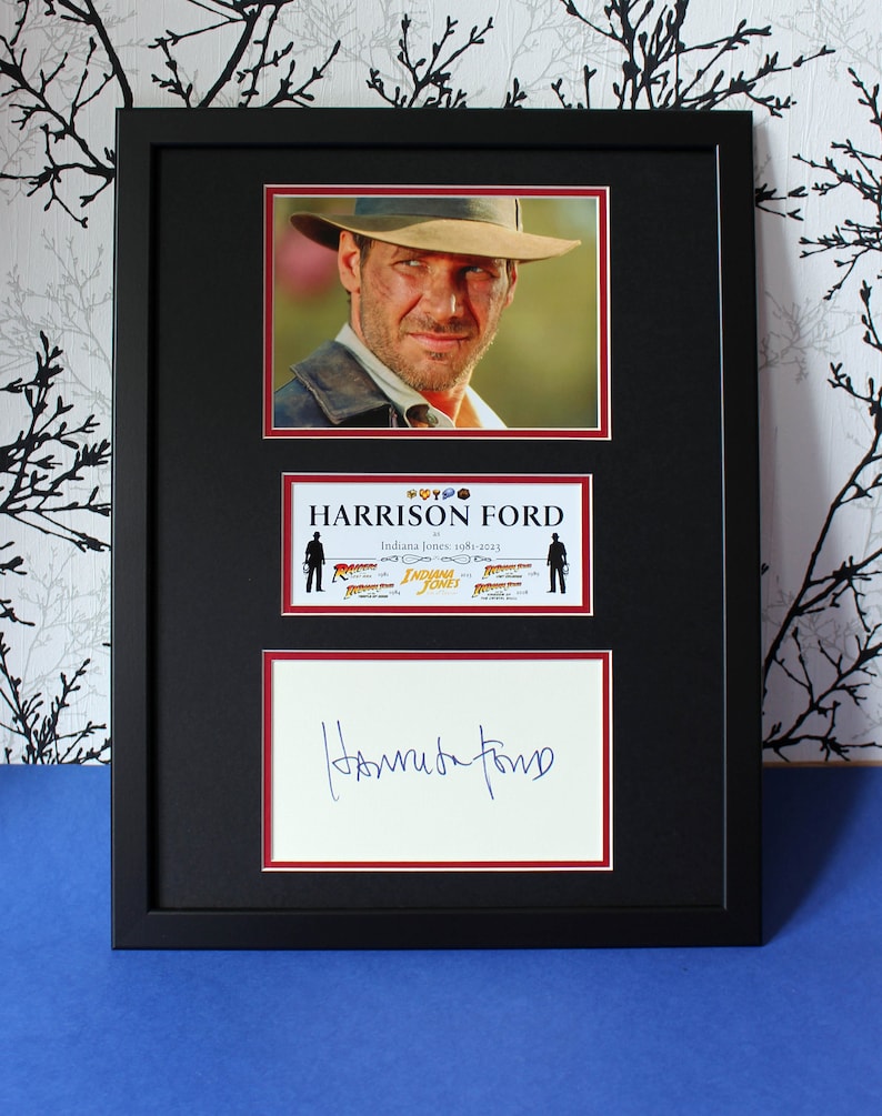 HARRISON FORD AUTOGRAPH framed artistic display Indiana Jones Tribute image 5