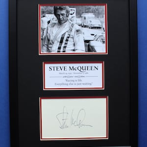 STEVE McQUEEN limited edition 30x40 cm double mat framed artwork display Le Mans