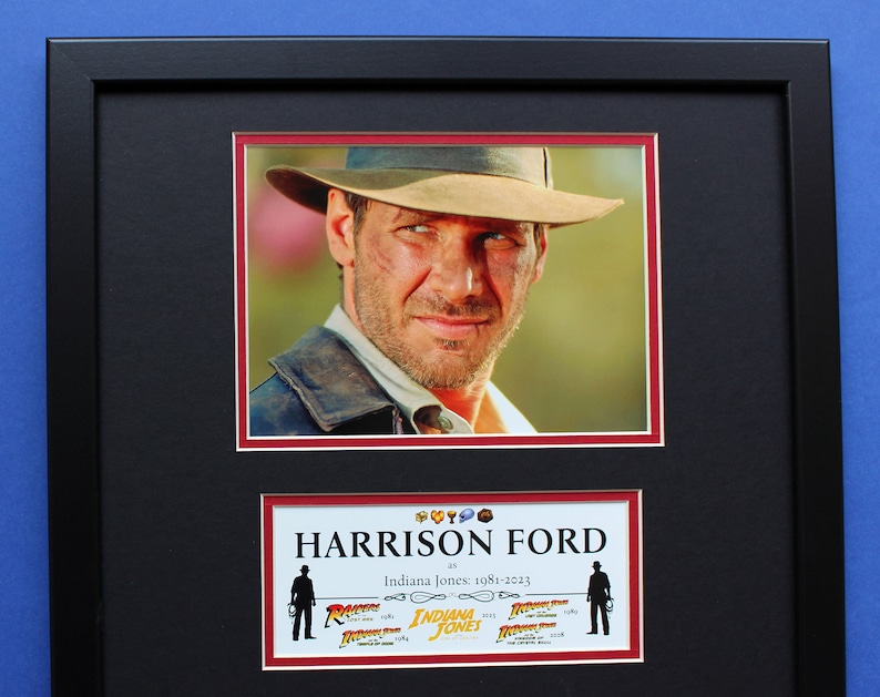 HARRISON FORD AUTOGRAPH framed artistic display Indiana Jones Tribute image 3