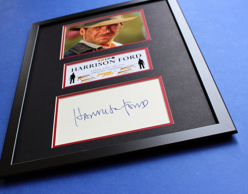 HARRISON FORD AUTOGRAPH framed artistic display Indiana Jones Tribute image 4