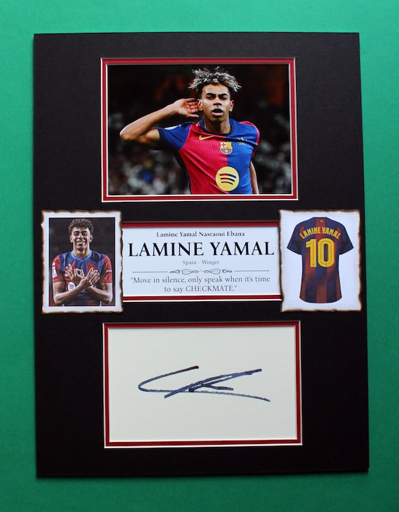Lamine Yamal AUTOGRAPH DISPLAY Unique Artwork Youngster Superstar
