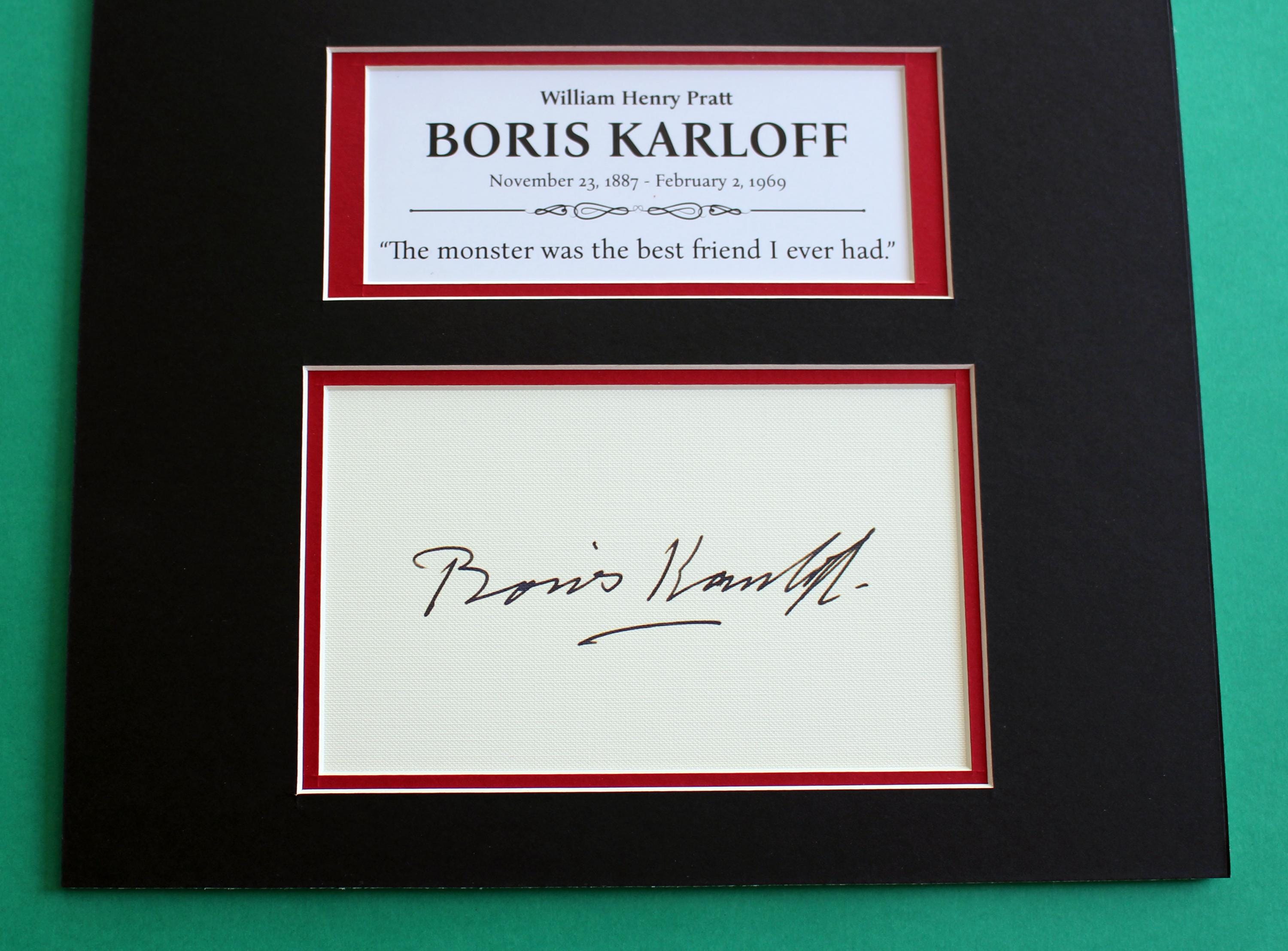 Boris Karloff AUTOGRAPH DISPLAY Unique Artwork the Frankenstein - Etsy