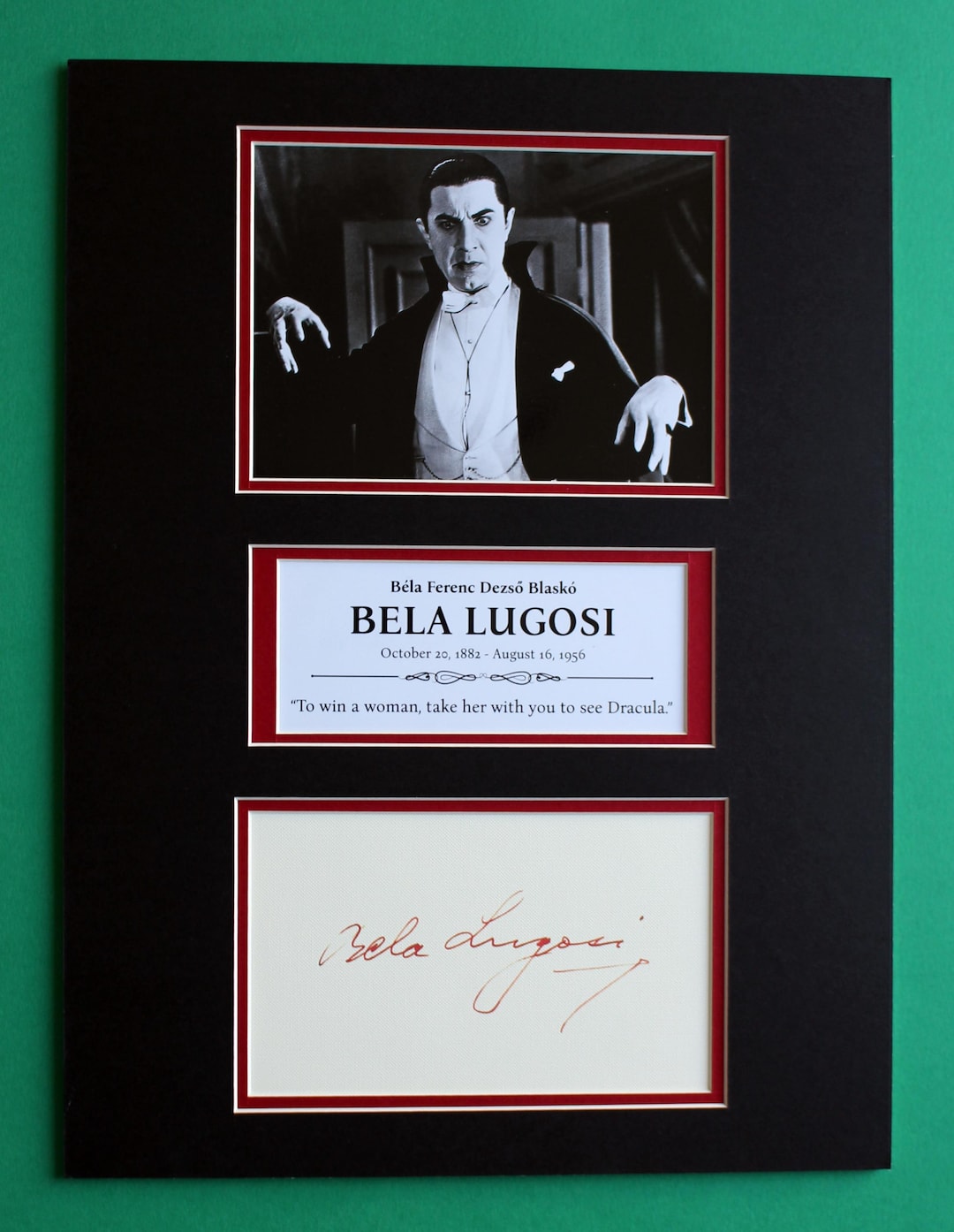 Bela Lugosi AUTOGRAPH DISPLAY Unique Artwork the Dracula - Etsy
