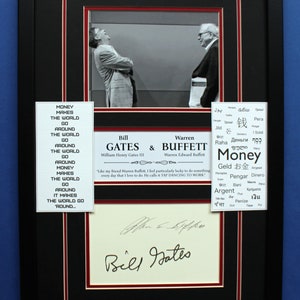 Bill Gates & Warren Buffett Autograph Art: Limited Edition [1 of 100] Collage Framed Display Just Billionaires