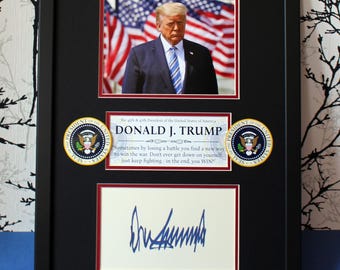 ドナルド・トランプ大統領直筆サイン 限定版 30 x 40 cm ダブル