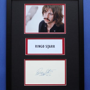 RINGO STARR AUTOGRAPH limited edition 30x40 cm double mat framed artwork display The Beatles