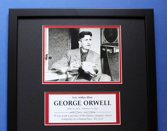 George Orwell AUTOGRAPH DISPLAY CASE Unique Artwork 1984 Big