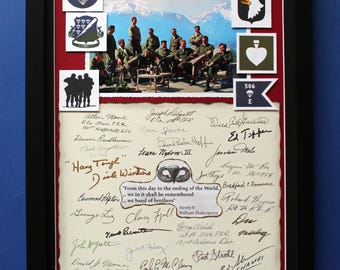 The Band of Brothers AUTOGRAPHS Premium DISPLAY CASE Uniek kunstwerk Easy Company het Adelaarsnest 1945