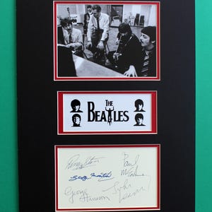 George MARTIN & The BEATLES AUTOGRAPHS limited edition 30x40 cm double mat artwork display Abbey Road