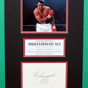 MUHAMMAD ALI AUTOGRAPH limited edition 30x40 cm double mat artwork display Rumble in the Jungle