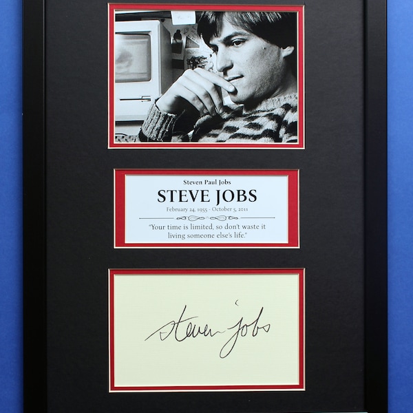 STEVE JOBS AUTOGRAPH framed artistic display Think Different