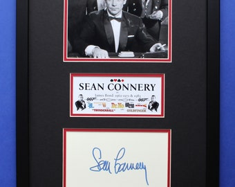 SEAN CONNERY AUTOGRAPH esposizione artistica incorniciata James Bond 007