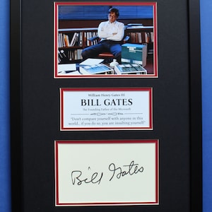 Bill Gates AUTOGRAPH DISPLAY CASE Unique Artwork Microsoft