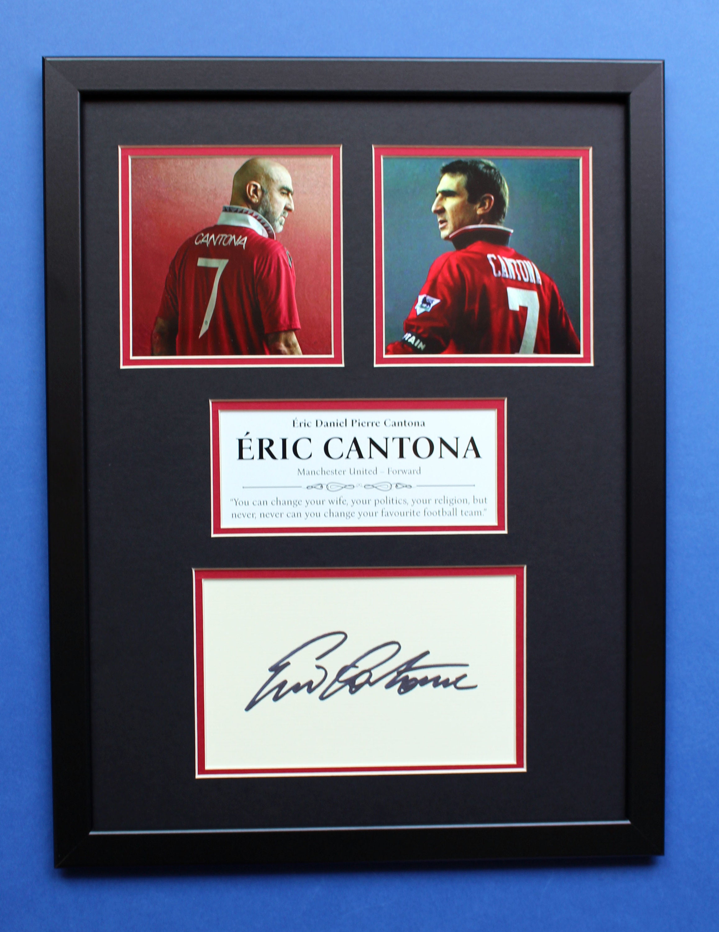 ERIC CANTONA  写真パネル Eric Cantona Autograph Art: Limited Edition [1 of 100] Collage