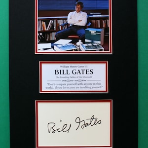 Bill Gates AUTOGRAPH DISPLAY Unique Artwork Microsoft