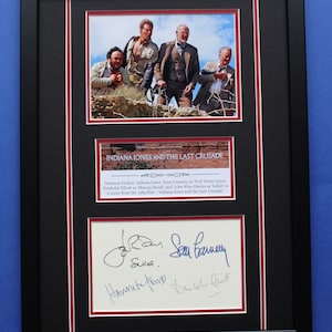 INDIANA JONES and the Last Crusade AUTOGRAPHS ingelijste artistieke dubbele mat display Personages Panorama