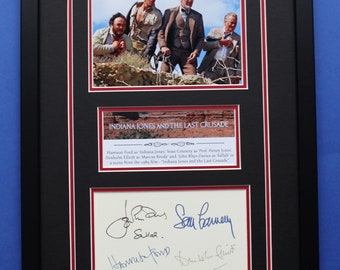 INDIANA JONES and the Last Crusade AUTOGRAPHS framed artistic display