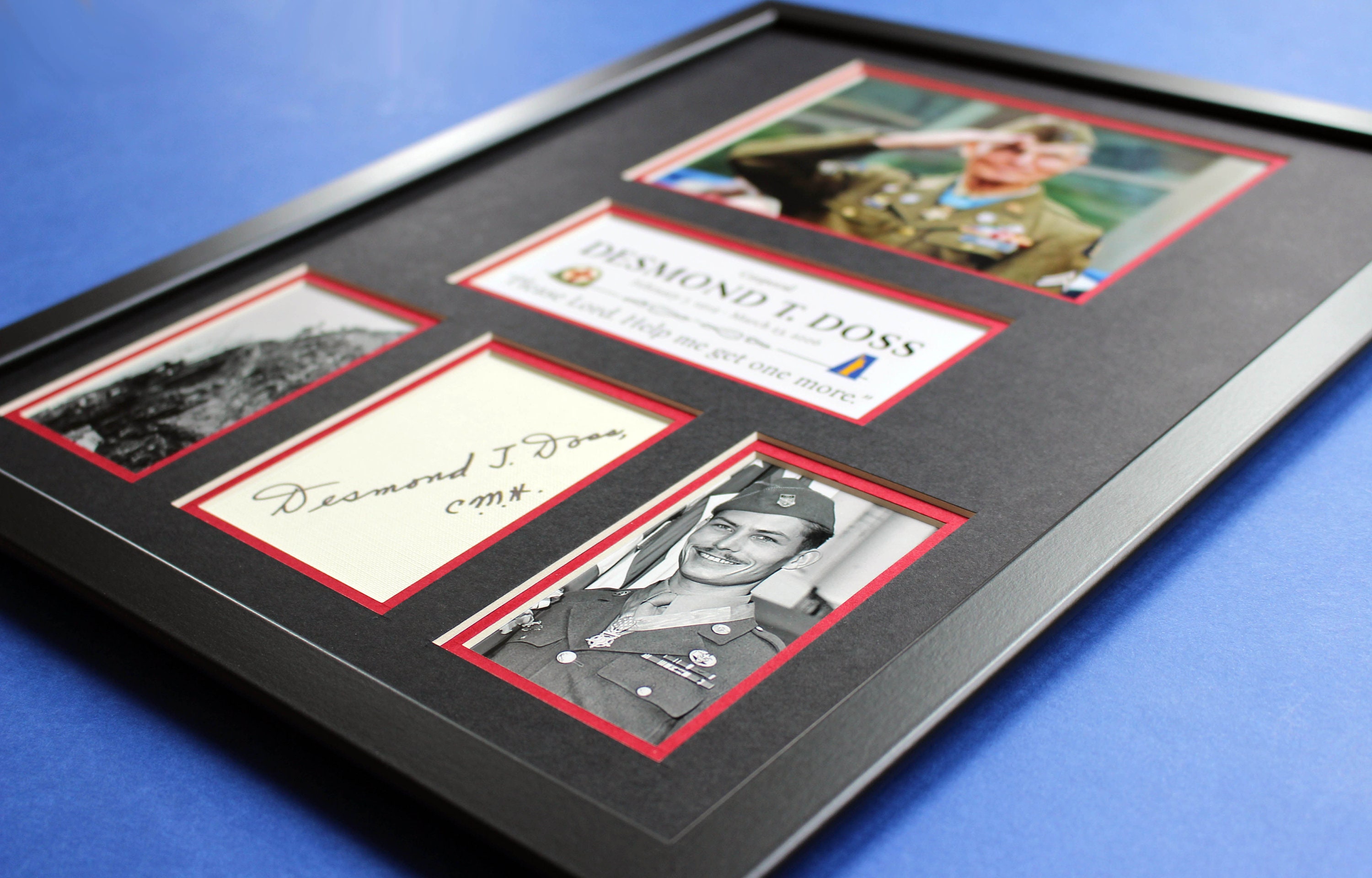 Corporal Desmond T. Doss AUTOGRAPH DISPLAY CASE Unique Artwork