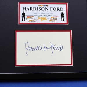 HARRISON FORD AUTOGRAPH framed artistic display Indiana Jones Tribute image 2