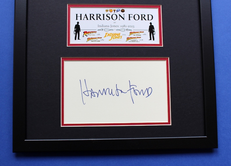 HARRISON FORD AUTOGRAPH framed artistic display Indiana Jones Tribute image 2