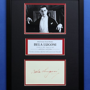 BELA LUGOSI AUTOGRAPH  framed artistic double mat display The Dracula