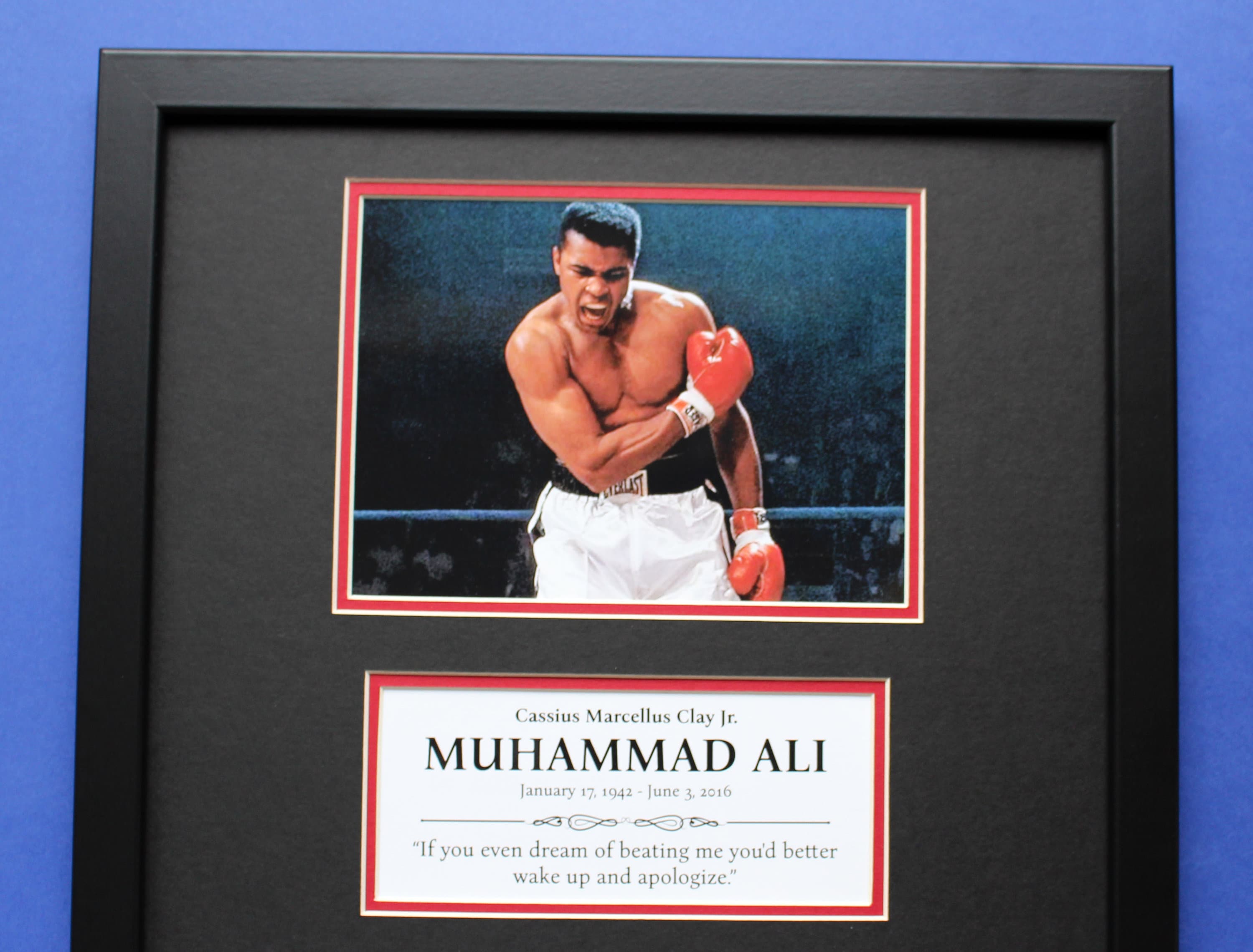 Muhammad Ali AUTOGRAPH DISPLAY CASE Unique Artwork Rumble in the