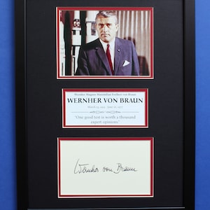 WERNHER Von BRAUN limitowana edycja 30 x 40 cm podwójna rama ekspozycyjna Ojciec rakiety