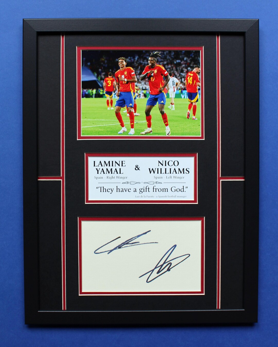 Lamine Yamal & Nico Williams AUTOGRAPHS DISPLAY CASE Unique