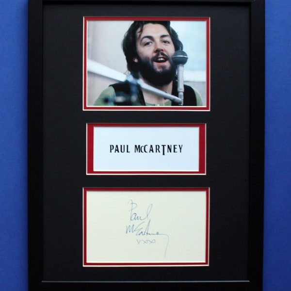 PAUL McCARTNEY AUTOGRAPH framed artistic display