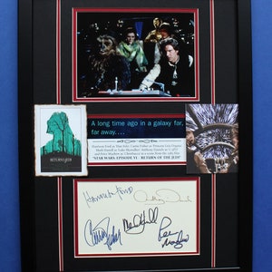 Star Wars Episode 6 Autograph Art: Limited Edition [1 of 100] Collage Framed Display Falcon Millennium Panorama