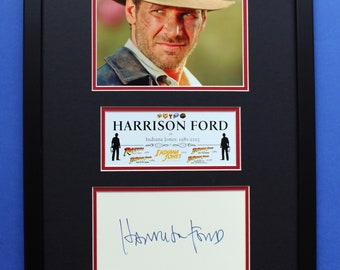 HARRISON FORD AUTOGRAPH framed artistic display Indiana Jones Tribute