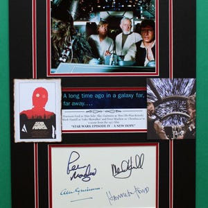 Star Wars Episode 4 Autograph Art: Limited Edition [1 of 100] Collage Display Falcon Millennium Panorama