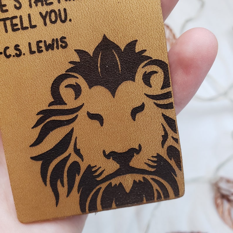 Engraved Leather Bookmark 'Course He Isn't Safe, But He's Good Chronicles of Narnia Bookmark Lion Bookmark Chronicles of Narnia Gift image 3